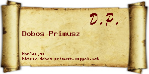 Dobos Primusz névjegykártya